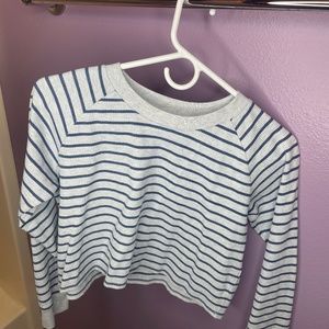 Striped long sleeve cropped shirt